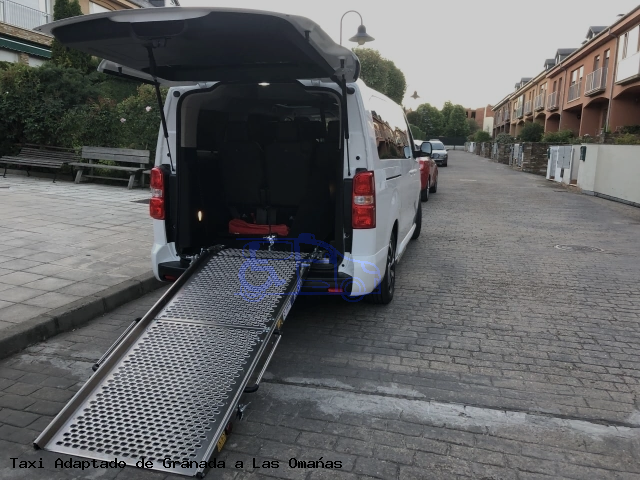 Taxi accesible de Las Omañas a Granada